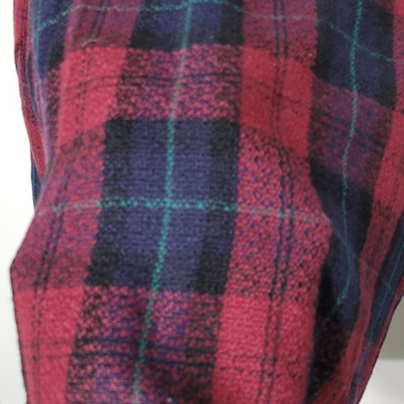 Vintage Oversized Wool Red Plaid Blazer 80's 3/4 sleeve Blazer Gold Buttons - Picture 8 of 16